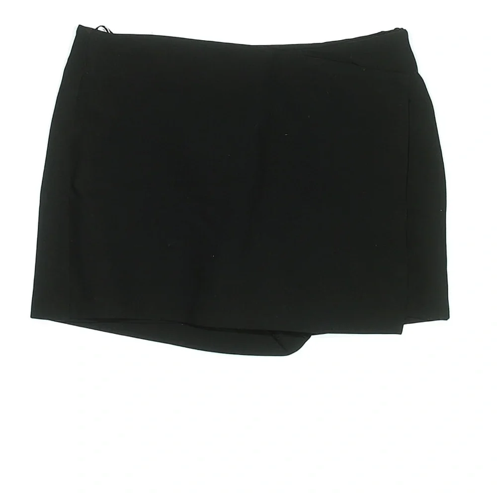 Zara Black Skort NWT Faux Wrap Mini Skirt Shorts Chic Size L - Picture 2 of 5